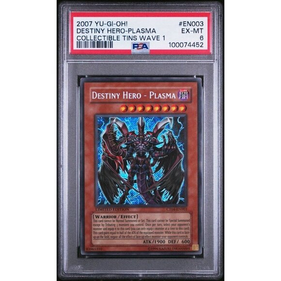 2007 YU-GI-OH! COLLECTIBLE TINS WAVE 1 EN003 DESTINY HERO-PLASMA PSA 6 - Picture 1 of 1